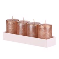 Adventi gyertya készlet, réz, 4 db, paraffin, 8cm, 8 cm, réz