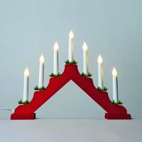 Adventi gyertyatartó húzott izzóval LED Filament, piros