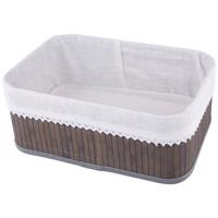 Altom Bambusz tárolókosár csipkével, 30 x 20 x 12cm, 30 x 20 x 12 cm, L