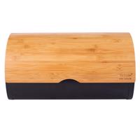 Altom Kenyértartó bambusz fedővel 37,7 x 24,3 x 20,4 cm, fekete, fekete