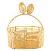 Altom Kötött kosár ovális füllel, 20 x 15 x 11/31cm, sárga színű