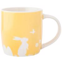 Altom Porcelán bögre Nyúl, pillangóval, 360 ml,sárga, sárga