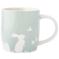 Altom Porcelán bögre Nyúl pillangóval, 360 ml,zöld, zöld