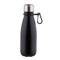 Altom Rozsdamentes acél vizes palack karabinerrel350 ml , fekete, fekete