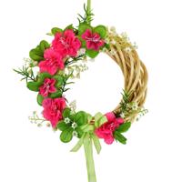 Azalka tavaszi fonott koszorú, 20 cm, rózsaszínű