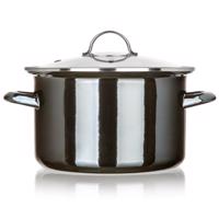 Bankett Zománcozott edény METALLIC Fekete 24 cm,3,7 l, fedővel, 24 cm