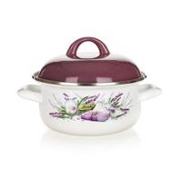 Banquet LAVENDER zománcozott lábas 16 cm, fehér, 16 cm átmérőjű