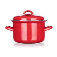 Banquet Milton red zománcozott edény fedővel, 16 cm, 2 l