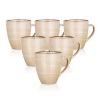 Banquet PALAS 6 db-os kerámia bögre készlet, 400 ml, krém, bézs