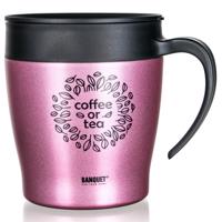 Banquet Travel termo bögre TAZZA 330 ml, rózsaszín, rózsaszín