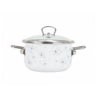 Belis Premium zománcozott edény, fedővel, fehér, 24 cm, 5,5 l, 5,5 l