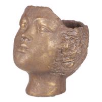 Betoncserép fej, réz, átmérő 14 cm , 18 x 14 x 19cm