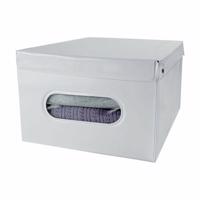 Compactor SMART összecsukható tárolódoboz fedéllel, 50 x 42 x 28 cm, fehér