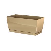 Coubi Case műanyag virágláda tálcával, kávészínű, 39 cm, 39 cm
