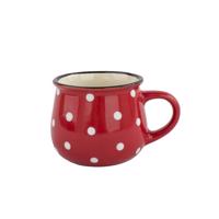 Dots kerámia bögre 230 ml, piros, piros, 230 ml