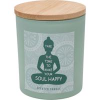 Illatgyertya Soul Happy, réti szellő illata, 7 x8,5 cm, 300 g, zöld