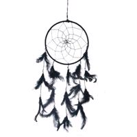 InDecor Pamut álomfogó tollakkal, fekete, 30 x 30 x 90 cm, fekete, L