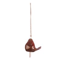 Kerámia akasztós harang Madár, barna , 13 x 45 x 9cm, barna