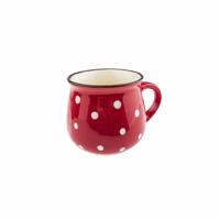 Kerámia bögre Dots 75 ml, piros, piros, 75 ml