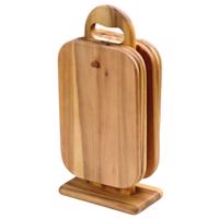 Kesper 21375-71 Állvány 6 akác vágódeszkával, 15 x9 x 32 cm, 15 x 9 x 32 cm