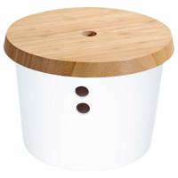 Kesper 32622 Tárolódoboz műanyag/bambusz, fehér, hr. 21 cm