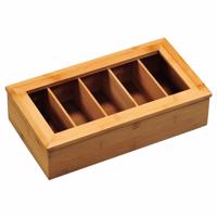 Kesper 58900 Teaszervező bambusz, 5 rekeszes, 36 x20 x 9 cm, 36 x 20 x 9 cm