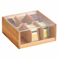 Kesper 58903 Teaszervező bambusz, 6 rekeszes, 22 x21 x 9,5 cm, 22 x 21 x 9,5 cm