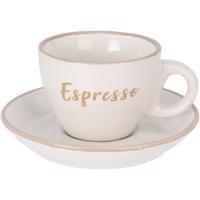 Kőporos csésze csészealjjal Espresso, 100 ml,krémszínű, krém