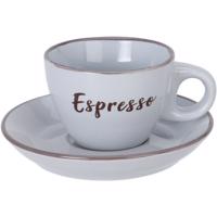 Kőporos csésze csészealjjal Espresso, 100 ml,világosszürke, világosszürke