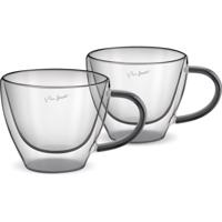 Lamart LT9117 2 darabos cappuccino pohárkészletVaso, 190 ml, fekete, fekete