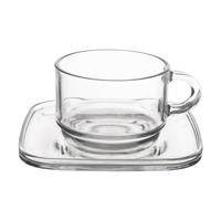 Orion üvegpohár készlet csészealjjal Cozy 6 db, 0,27 ml, 270 ml