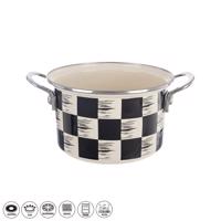 Orion zománcozott edény Chessboard Lem , 2 l,átmérő 18 cm.