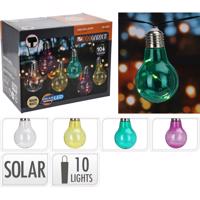 ProGarden napelemes izzólánc színes, 2 m , 10 x 5LED-es izzók