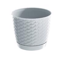 Ratolla Round  műanyag virágtartó fehér, átmérő: 19 cm