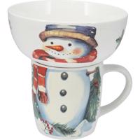 Reggeli szett Hóember, 2 db, porcelán