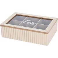 Teafilter doboz Csíkos bézs, 24 x 7 x 16 cm, bézs