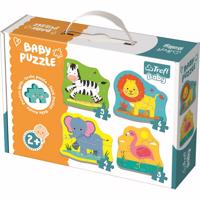 Trefl Baby puzzle Állatok a safarin, 4 az 1-ben 3, 4, 5, 6 részes
